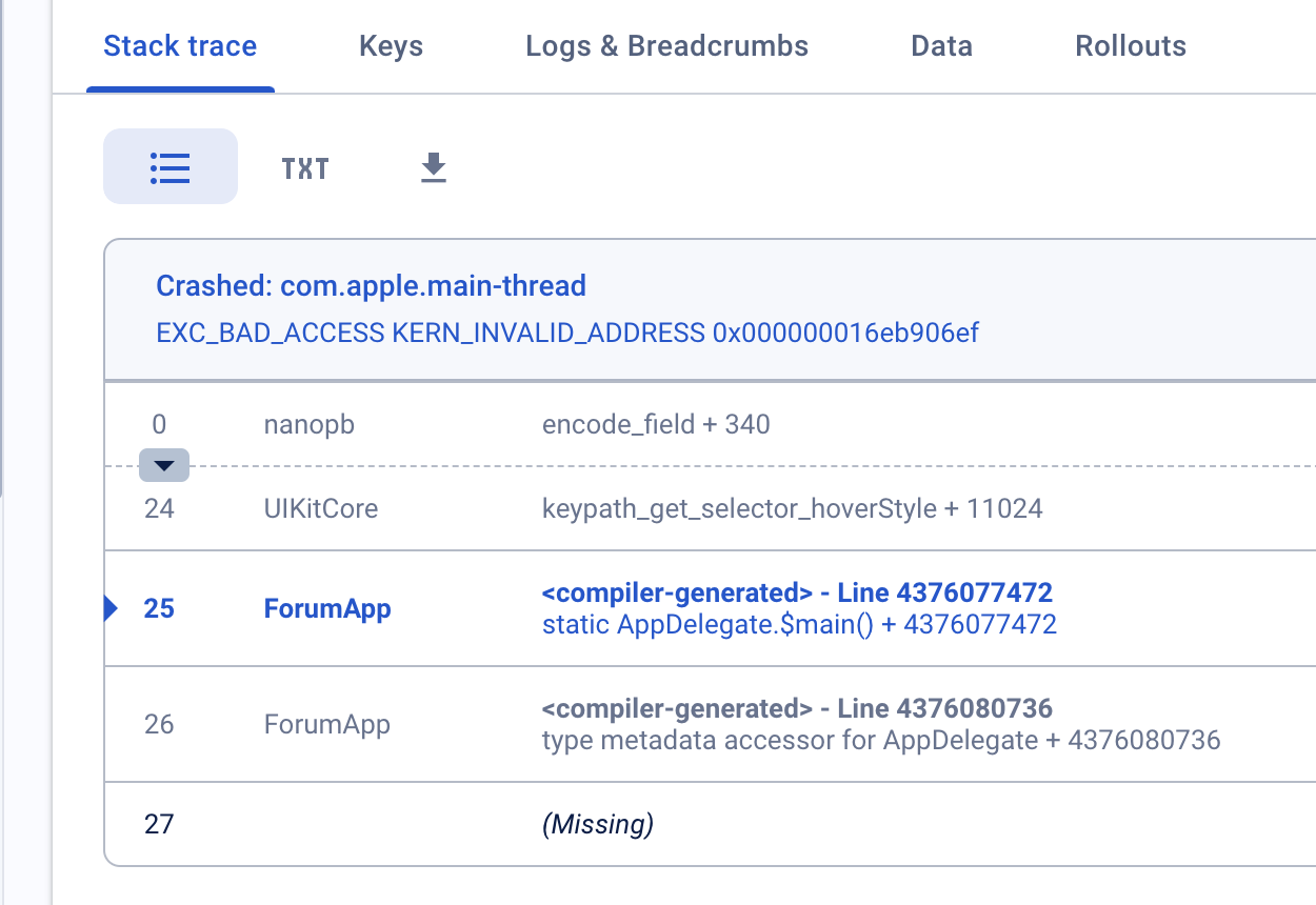 Crash starts from AppDelegate