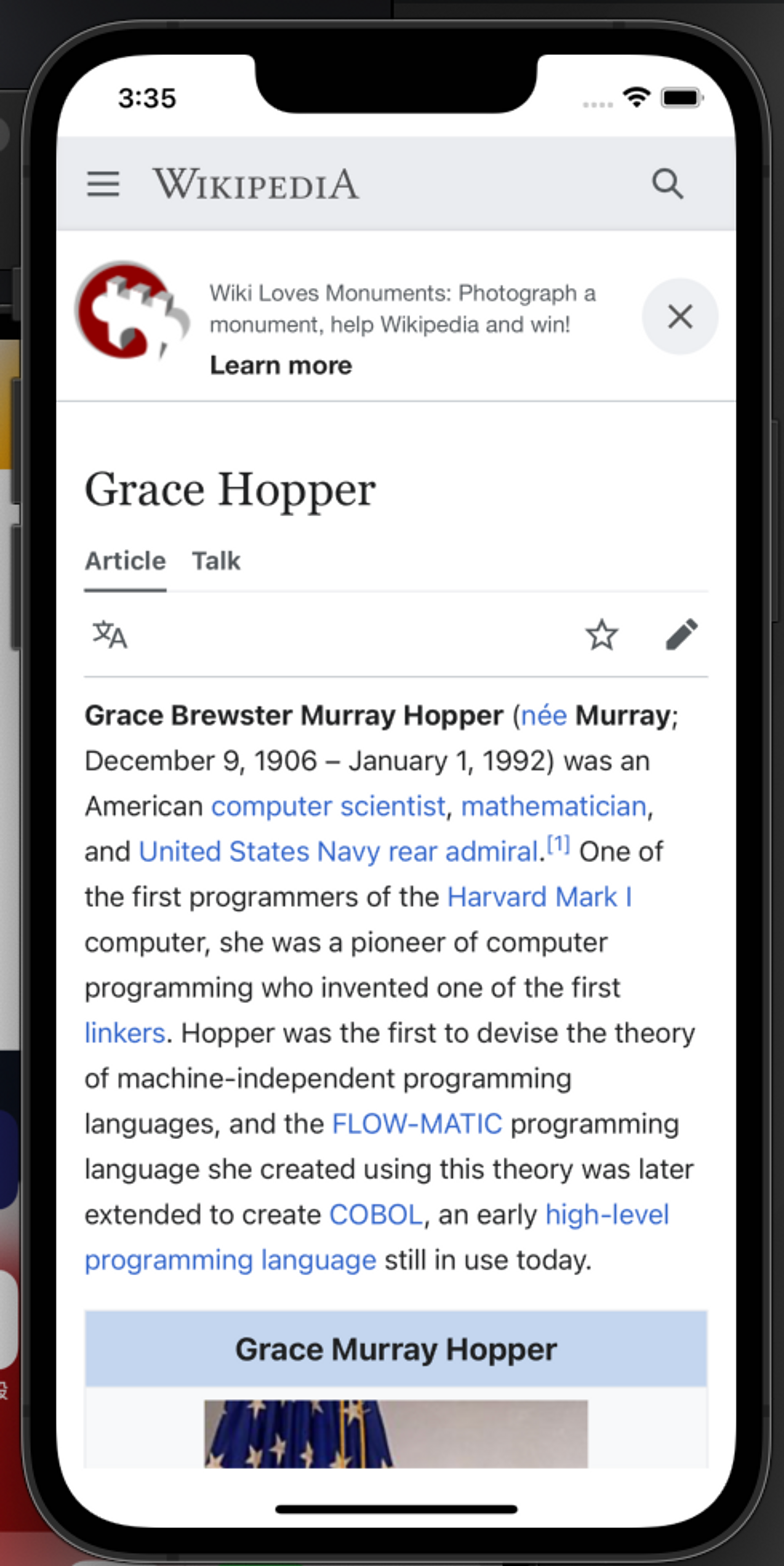 Wiki of Grace Hopper